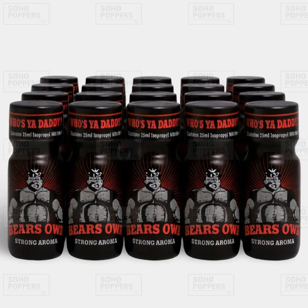 A twenty bottle case of Bears Own 25ml poppers from a UK wholesaler with next day delivery
