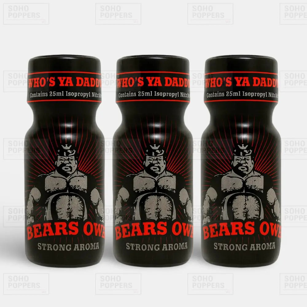 Bears Own 25ml poppers sold as a three bottle pack for UK customers online