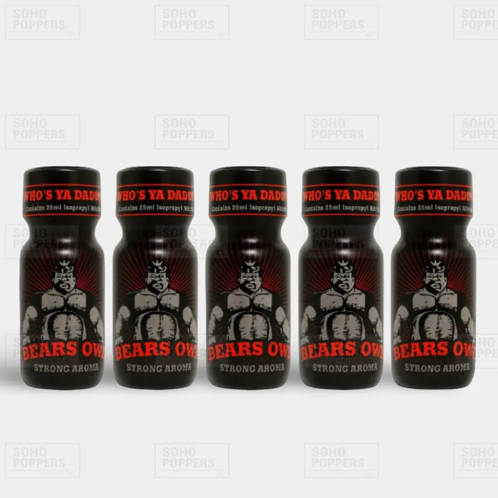 Five bottles of Bears Own 25ml poppers