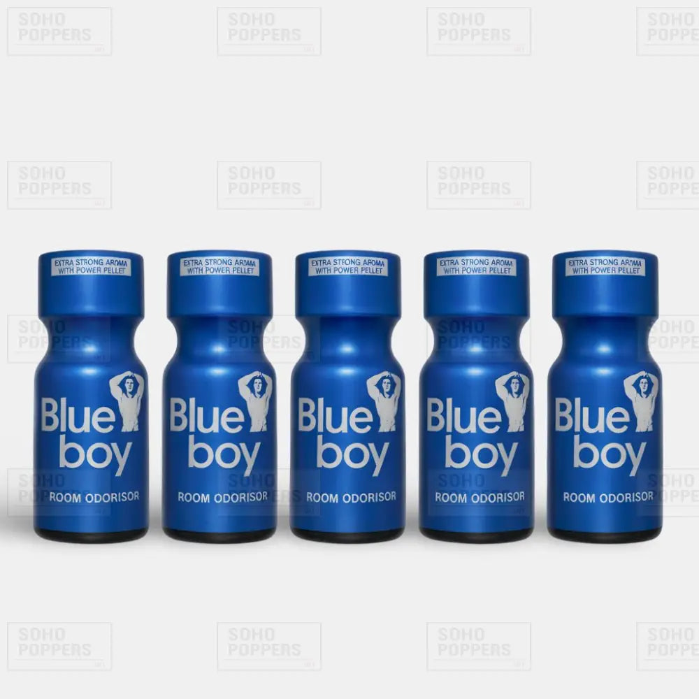 Five bottles of Blue Boy Poppers