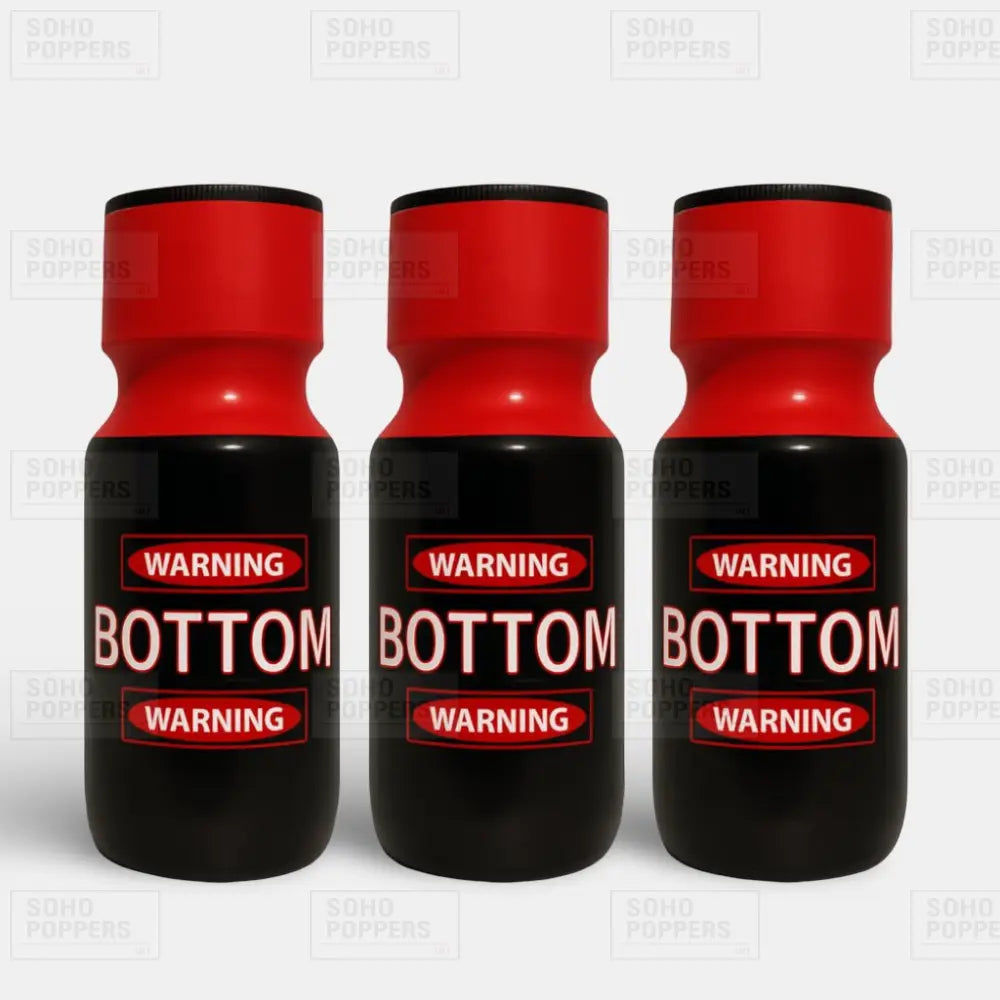 Triple pack of Bottom 25ml strong poppers for gay men available to buy online from Soho Poppers UK