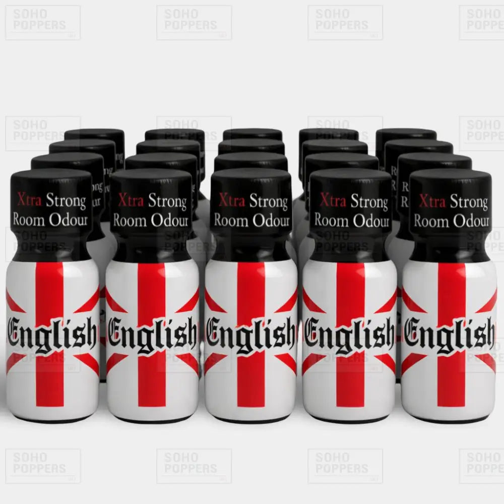 A full case of twenty English 25ml bottles of strong poppers with fast next day delivery