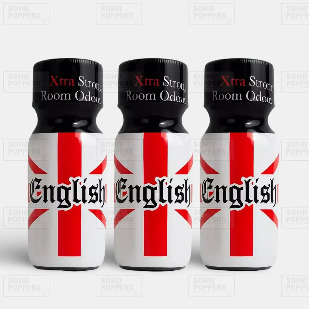 English 25ml poppers in a three bottle pack on sale now
