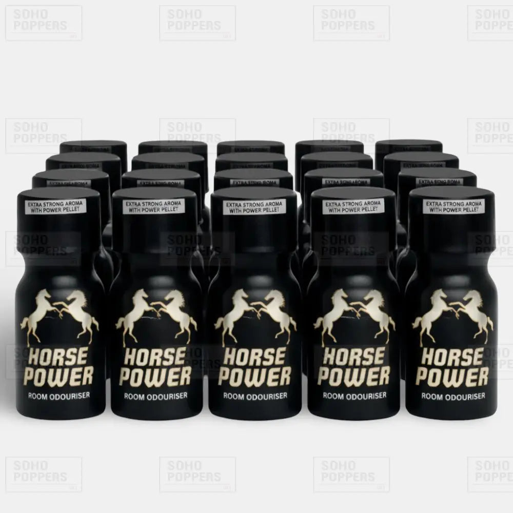Case of 20 Horse Power 15ml strong poppers for sale in bulk high strength formula popular choice for men available online