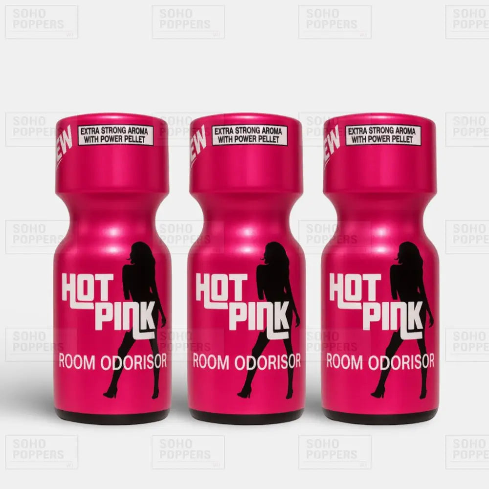 Hot Pink 15ml poppers sold in a three bottle pack at Soho Poppers with fast next day delivery