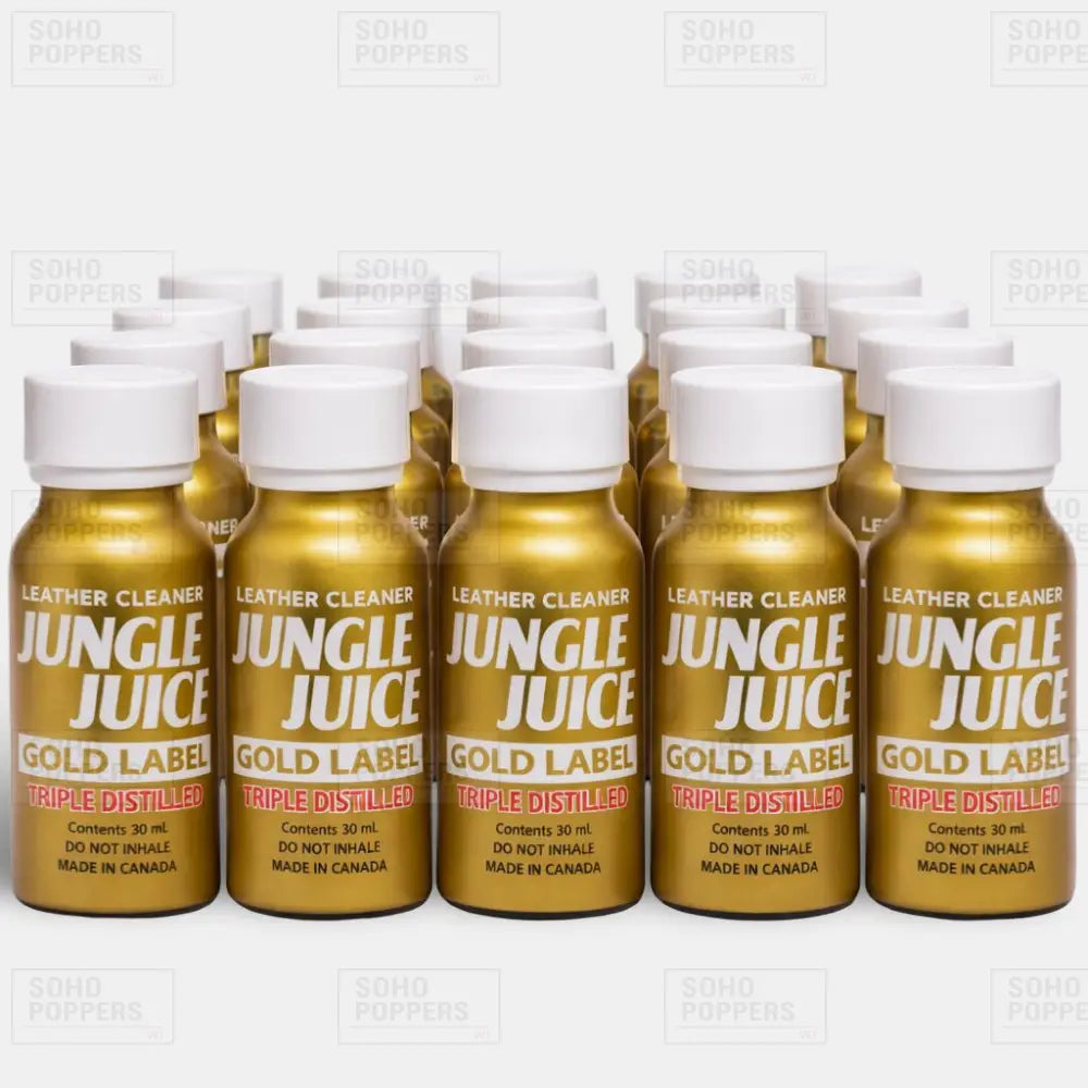 Jungle Juice Gold Label 30ml case of 20 extra strong pentyl nitrite poppers triple distilled Canadian import from Lockerroom