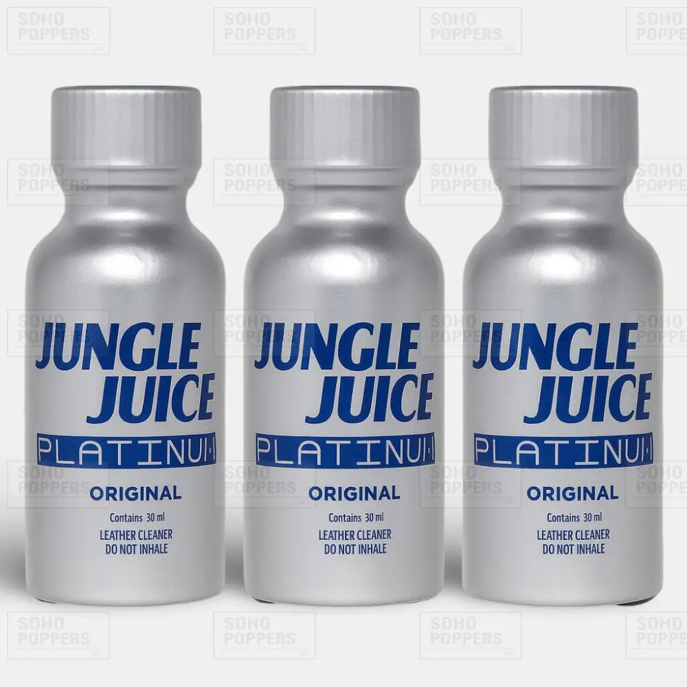 Jungle Juice Platinum 30ml hexyl nitrite poppers available as a triple bottle deal on sale with next day delivery