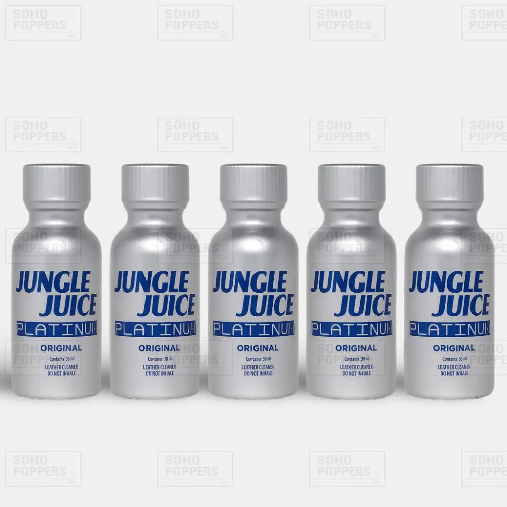 A bundle of five Jungle Juice Platinum 30ml hexyl poppers bottles