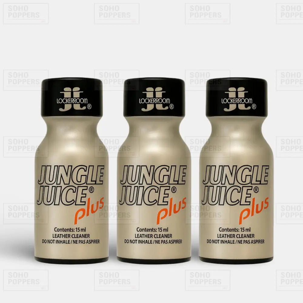 Jungle Juice Plus 15ml poppers presented in a three bottle set for UK customers shopping online