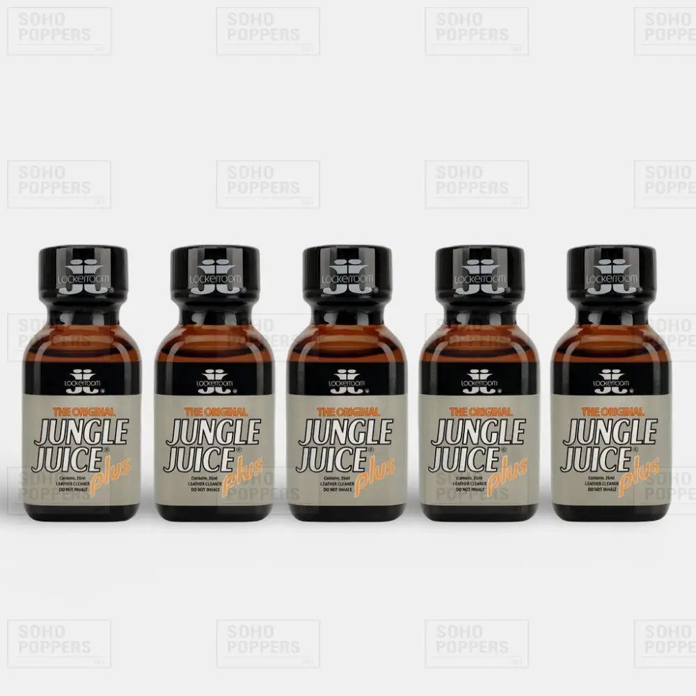 Five bottles of Jungle Juice Plus strong poppers available to buy from a UK popper shop