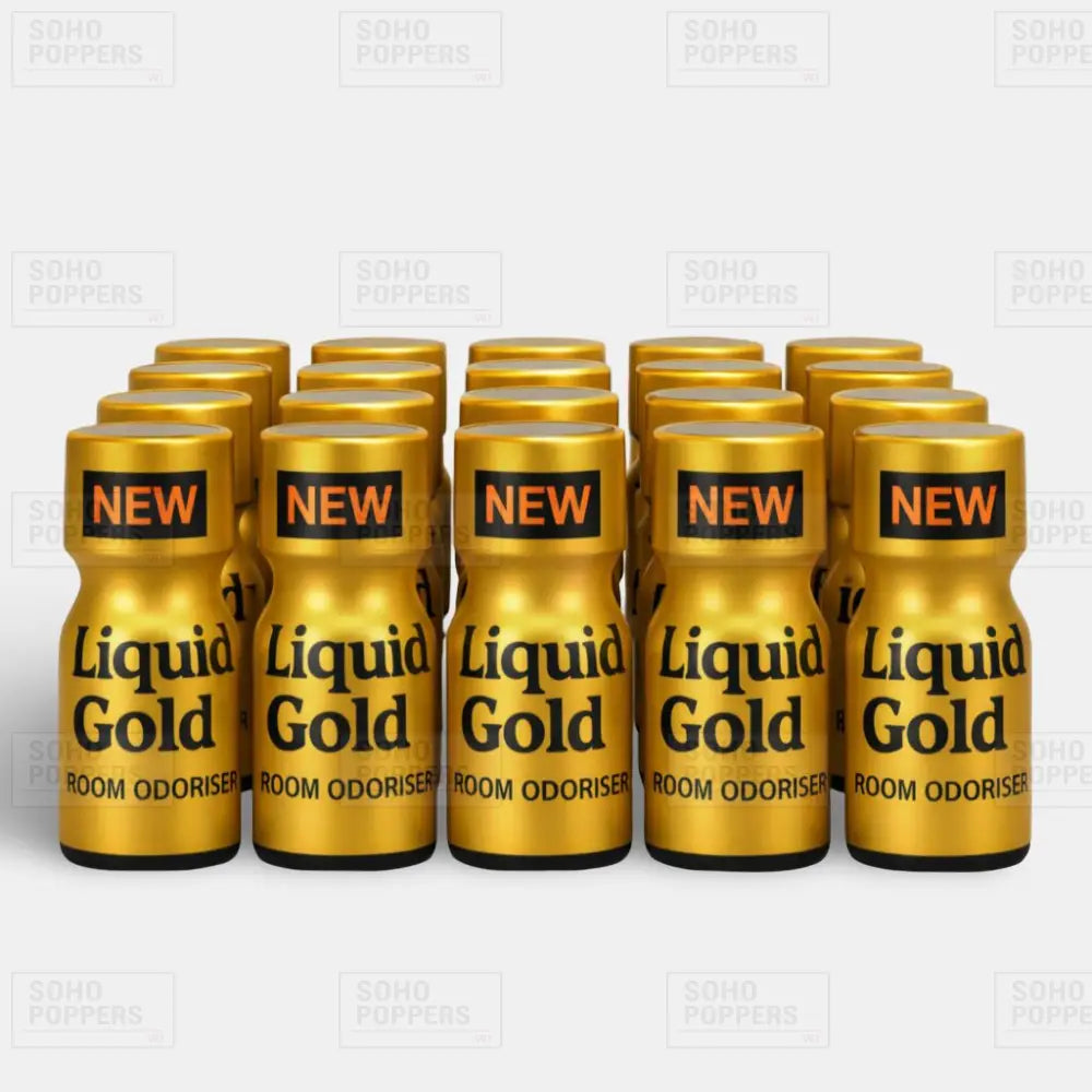 Twenty bottle case of Liquid Gold 10ml poppers from Soho Poppers UK
