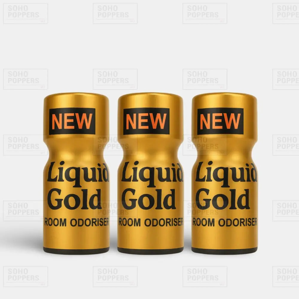 Liquid Gold 10ml poppers in a three bottle pack