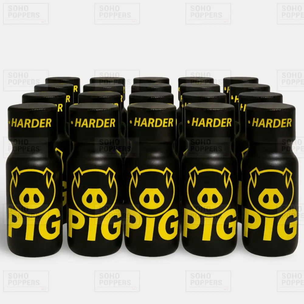 A full case of 20 bottles of Pig Yellow 25ml strong poppers UK