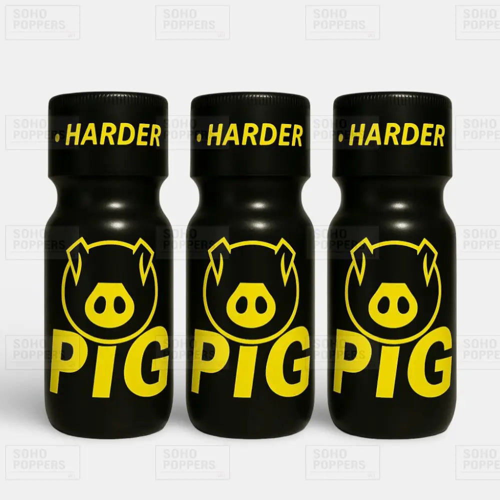 Three bottles of Pig Yellow 25ml poppers in stock ready to ship with fast delivery