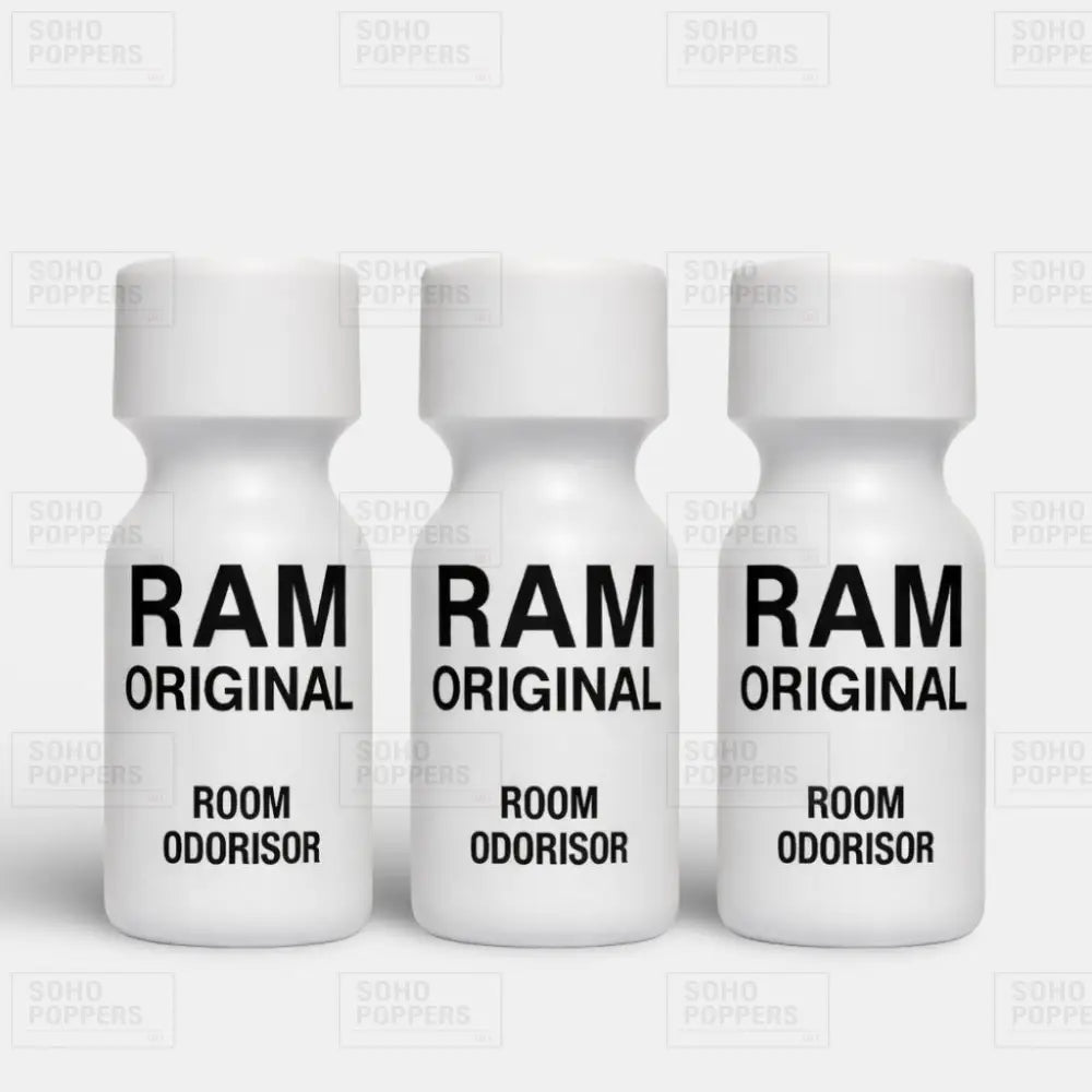 Three bottles of RAM Original Room Odouriser Poppers Shop UK
