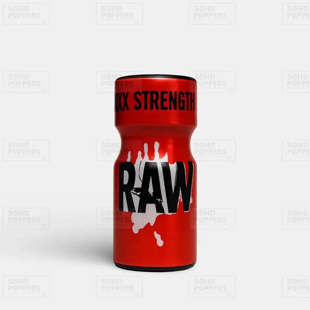 A bottle of Raw XXX Poppers with a strong formula