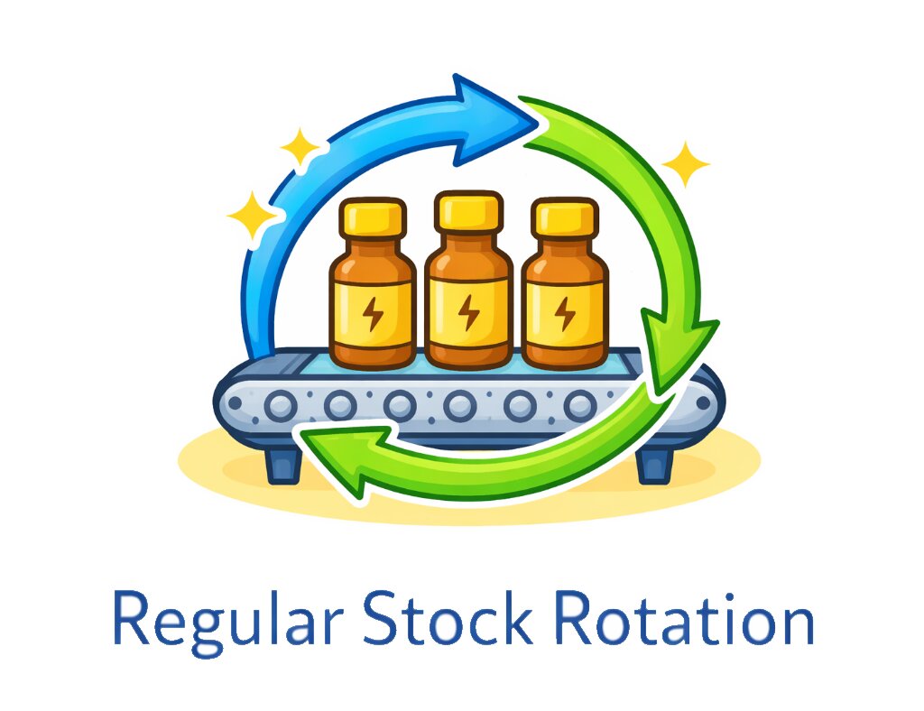 Regular stock rotation ensures fresh poppers with consistent quality