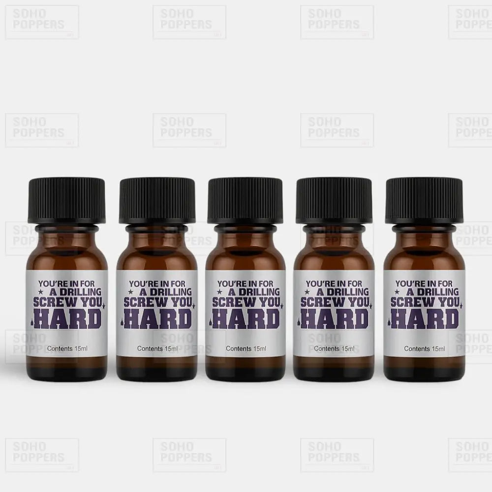 Five bottles of Screw You Hard poppers available to buy online in the UK