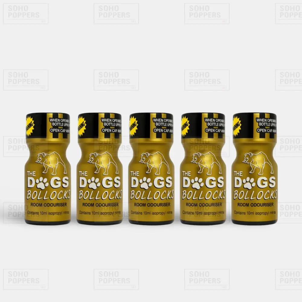 Five bottles of Dogs Bollocks 10ml poppers
