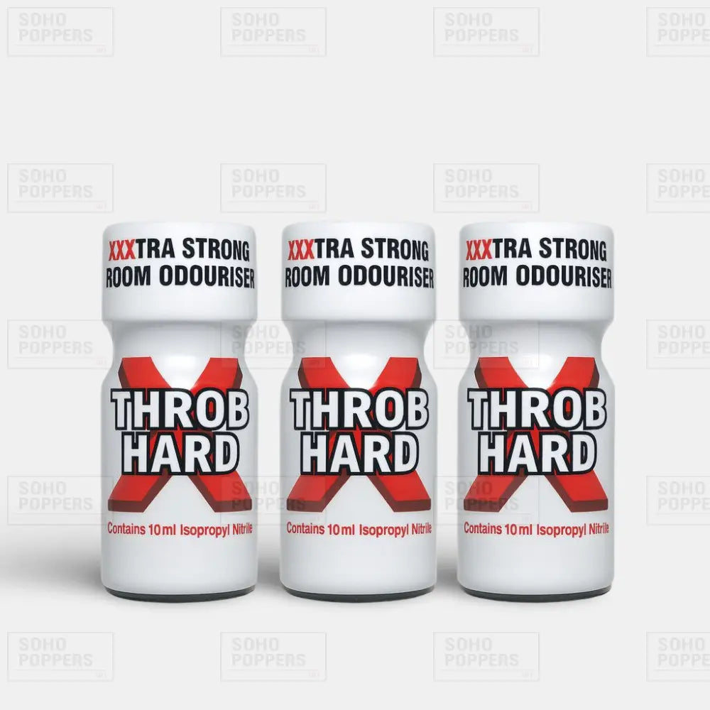 Throb Hard 10ml poppers in a triple bottle pack for sale with same day dispatch and next day delivery