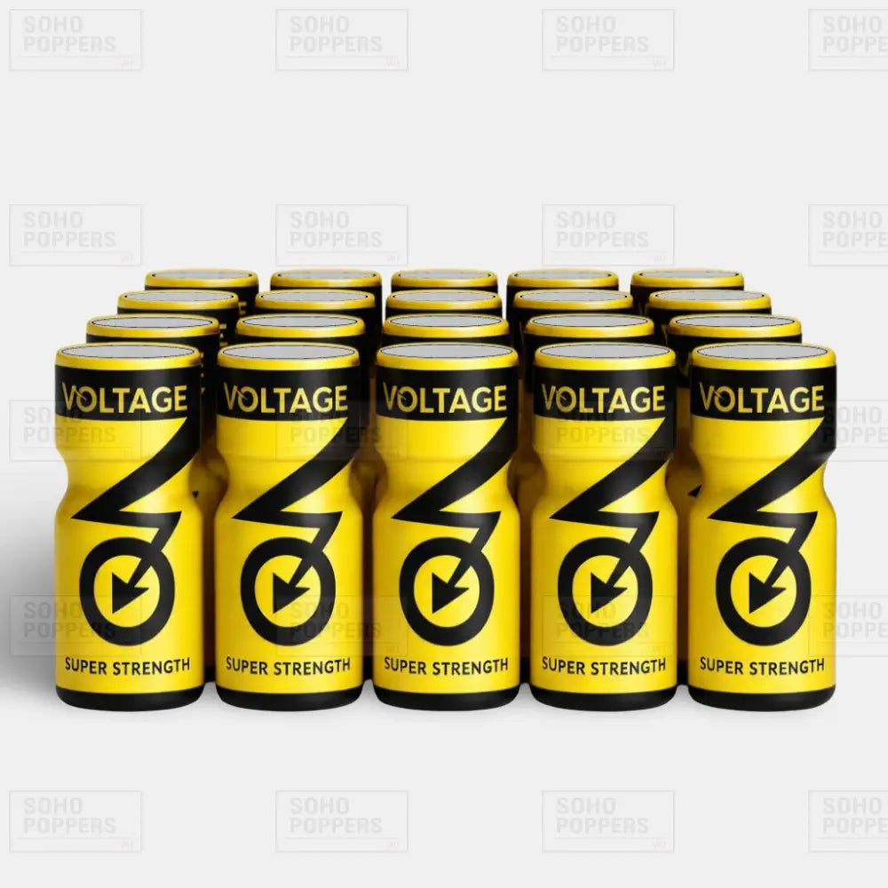 Wholesale case of Voltage 10ml poppers on sale at Soho Poppers London