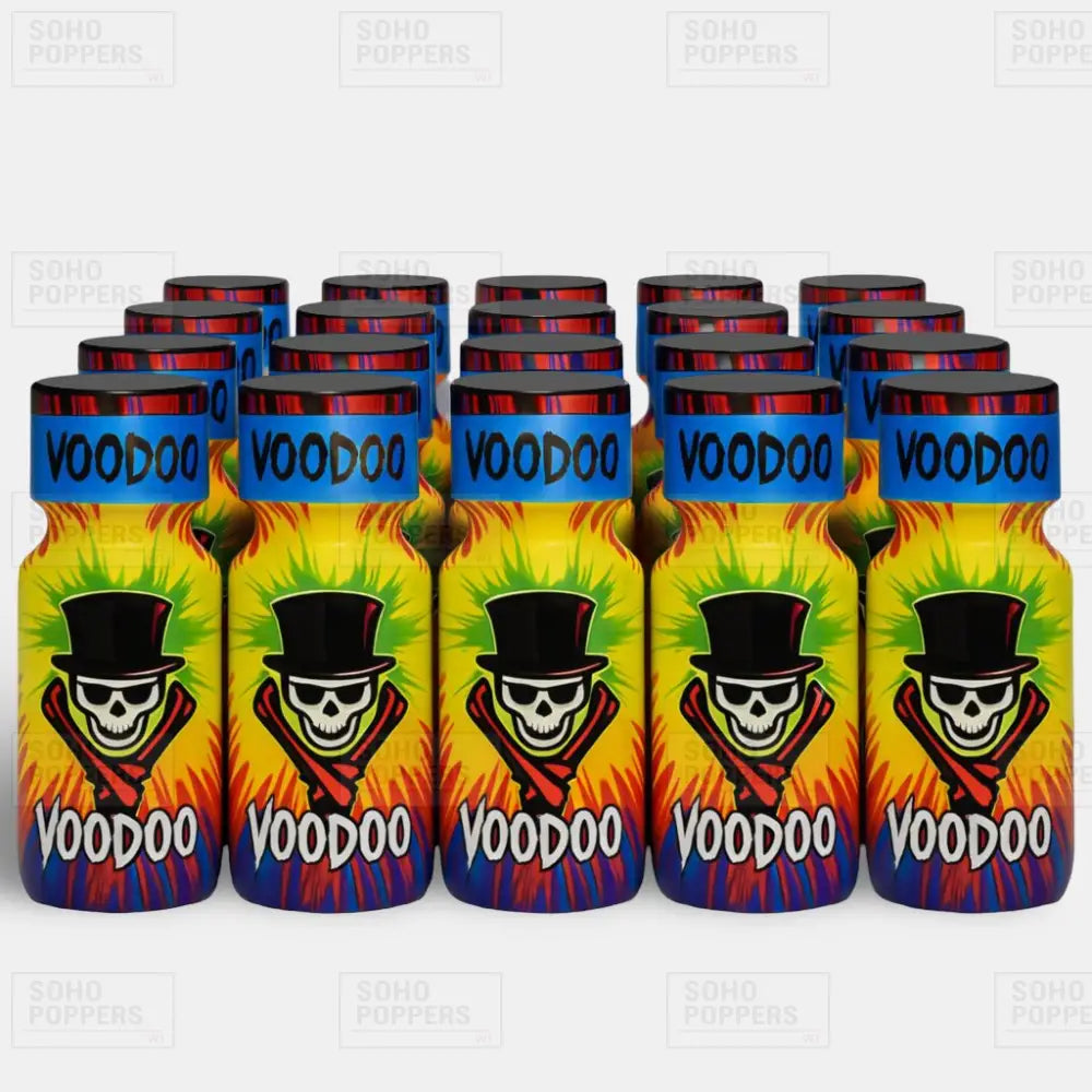 A full case of twenty Voodoo Juice 25ml strong poppers available in bulk