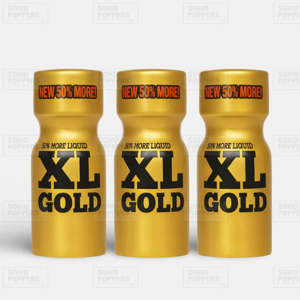 Three bottles of XL Gold poppers UK sale