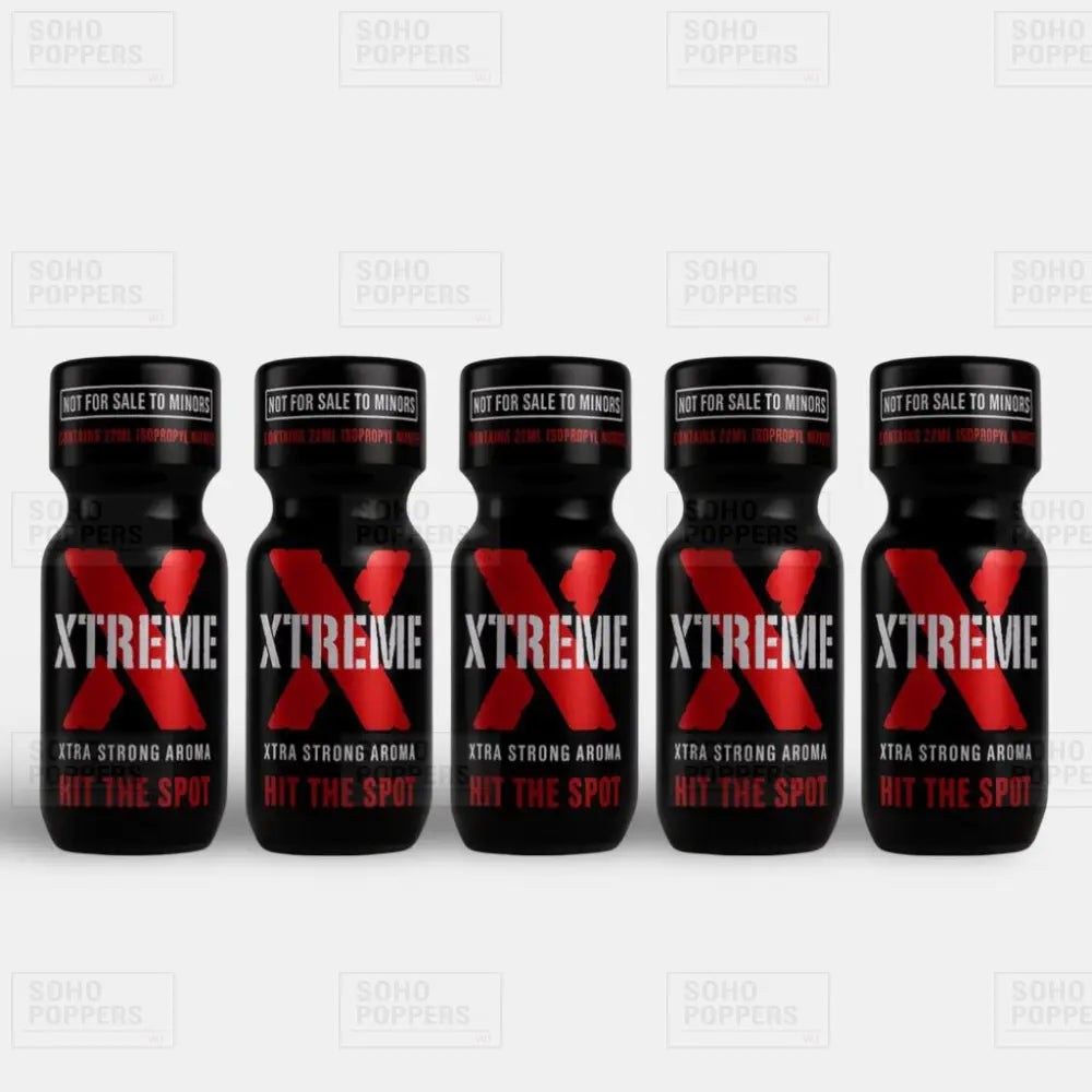 Five bottles of Xtreme high strength poppers available online with next day delivery